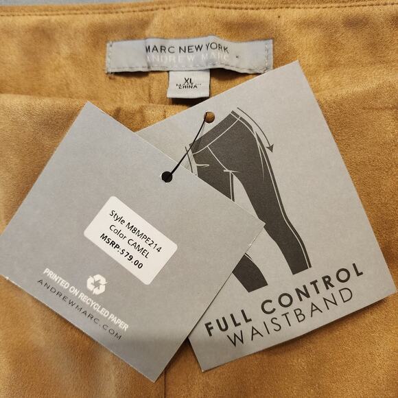 NWT Marc New York Andrew Marc Faux Suede Pull-On Pants, Camel, Size X-Large - Picture 2 of 8